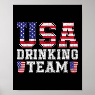 Póster Equipo De Bebida De Estados Unidos Gracioso Beer B