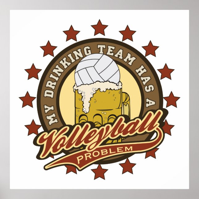 Póster Equipo de Bebida de Voleibol (Frente)