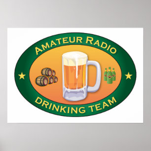 Póster Equipo de bebidas de radio amateur