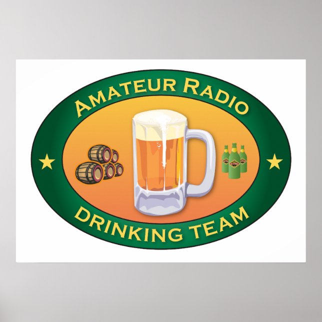 Póster Equipo de bebidas de radio amateur (Frente)