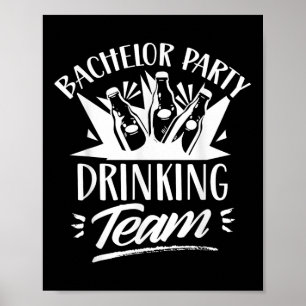 Póster Equipo de bebidas del bachiller Party Bride Groom