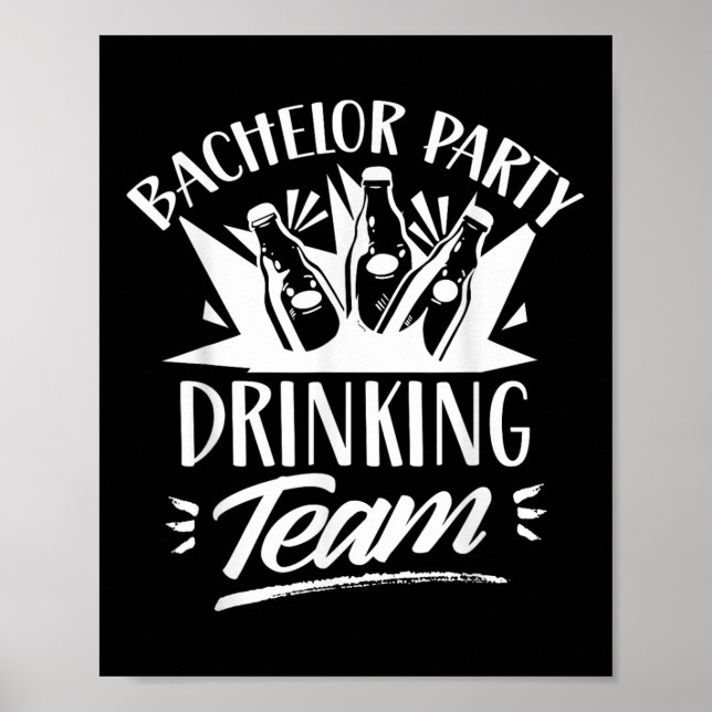 Póster Equipo de bebidas del bachiller Party Bride Groom (Frente)