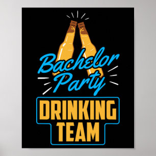 Póster Equipo de bebidas del bachiller Party Groom Bride 