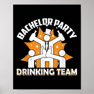 Póster Equipo de bebidas del bachiller party Groom Bride 