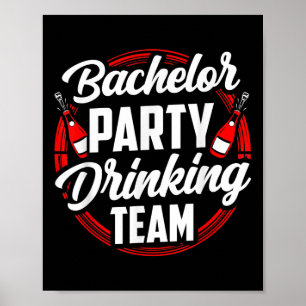 Póster Equipo de bebidas del bachiller party Groom Bride