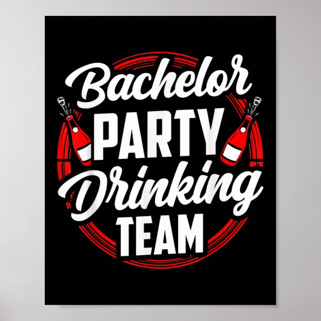 Póster Equipo de bebidas del bachiller party Groom Bride (Frente)