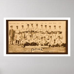 Póster Equipo de béisbol Cleveland 1913