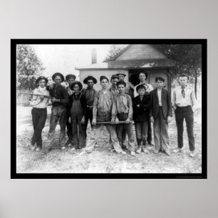 Póster Equipo de béisbol duro del muchacho 1908