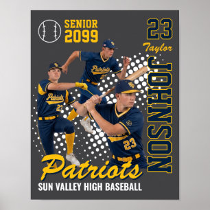 Póster Equipo de béisbol Foto personalizada Noche de mayo