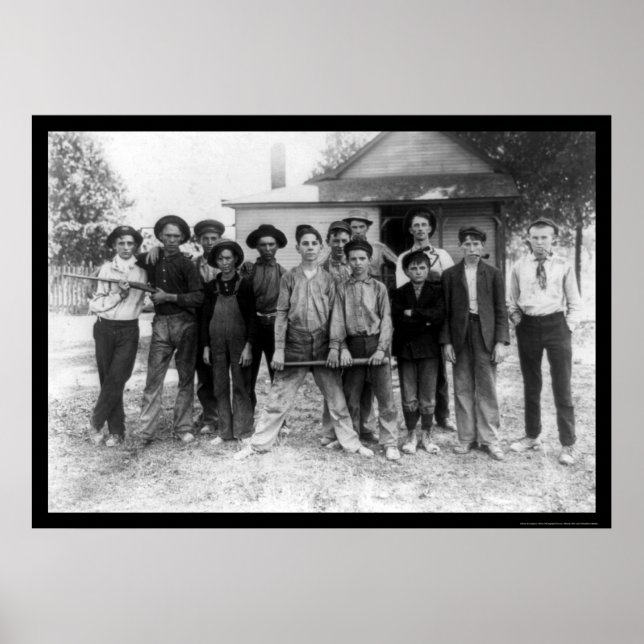 Póster Equipo de béisbol Tough Boy 1908 (Frente)