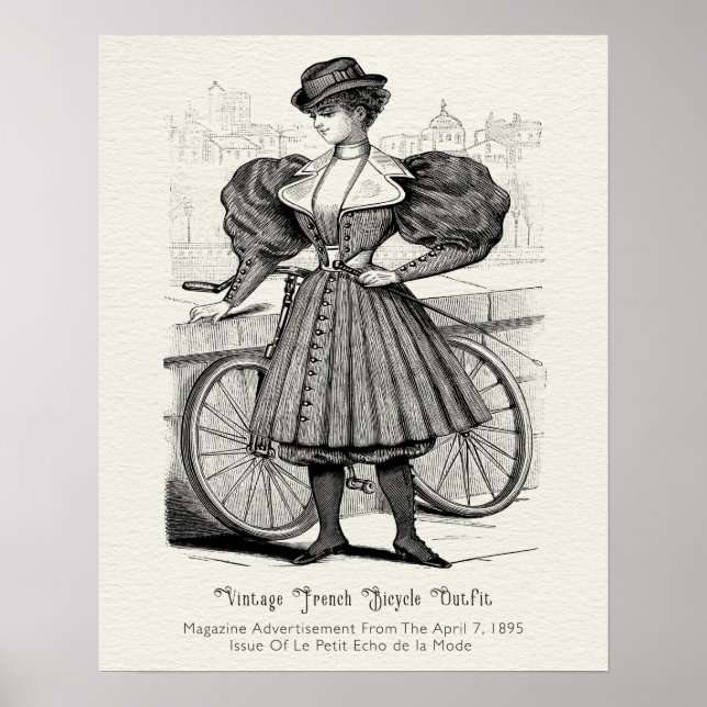 Póster Equipo De Bicicleta Francés Vintage De 1895 (Frente)