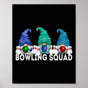 Póster Equipo de bolos de gnomo divertido para familia Bo