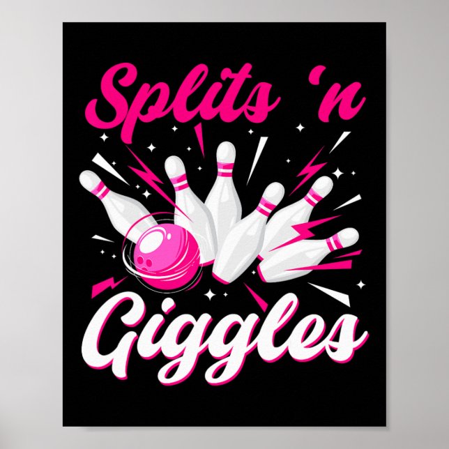 Póster Equipo de bolos Funny Splits n Giggles Jugadora li (Frente)