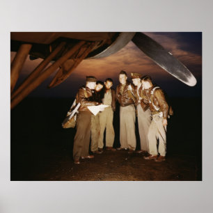 Póster Equipo de bombardero YB-17, 1942