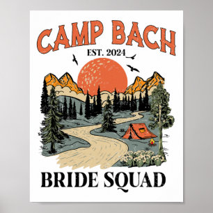 Póster Equipo de Campamento Bach Novia Squad Senderismo C