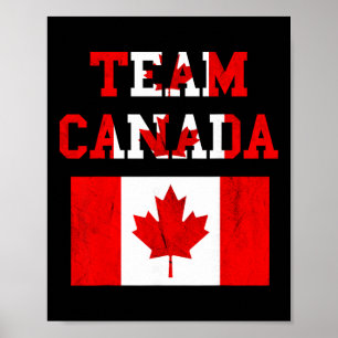 Póster Equipo de Canadá Hoja de Arce Canadiense Equipo de