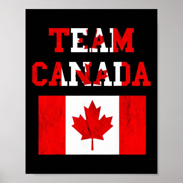 Póster Equipo de Canadá Hoja de Arce Canadiense Equipo de (Frente)