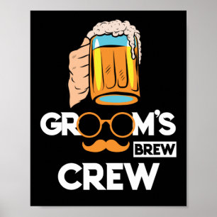 Póster Equipo de cerveza del novio, padrinos, fiesta de s