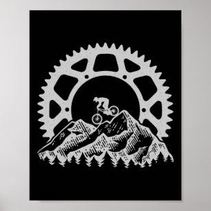 Póster Equipo de Ciclismo de Montaña Retro Vintage Bicicl