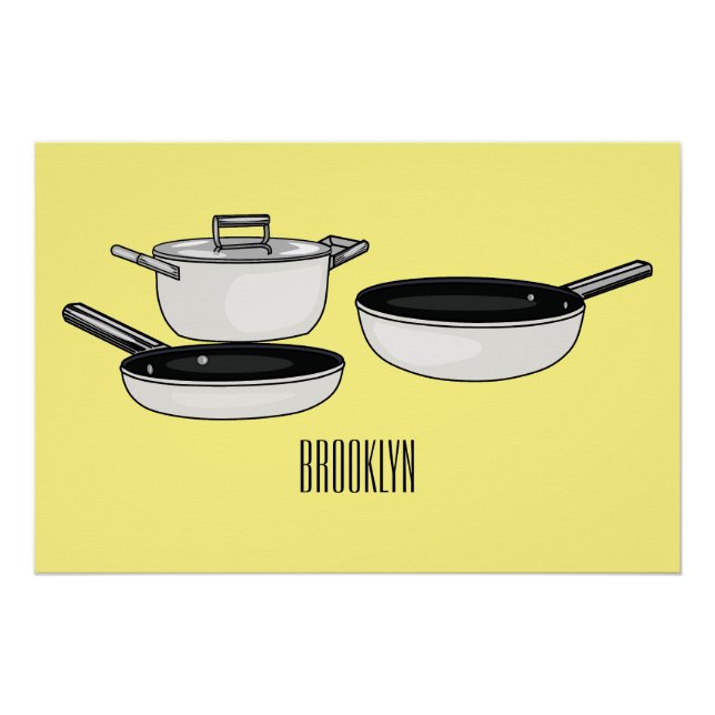 Póster Equipo de cocina ilustracion personalizado (Anverso)