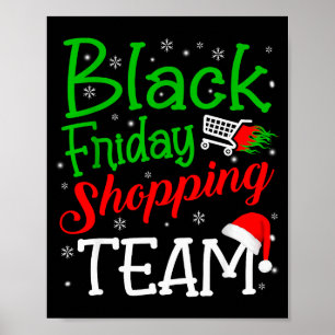 Póster Equipo de Compras del Viernes Navidad Negro Famili