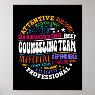 Póster Equipo de consejería genial agradecimiento de vuel