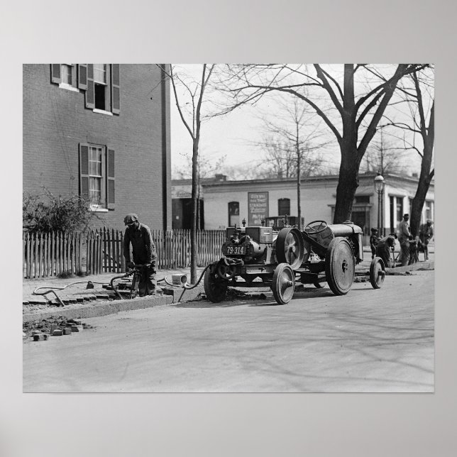 Póster Equipo de construcción, 1925. Foto de cosecha de v (Frente)