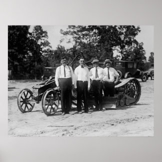 Póster Equipo de construcción de carreteras de la antigua