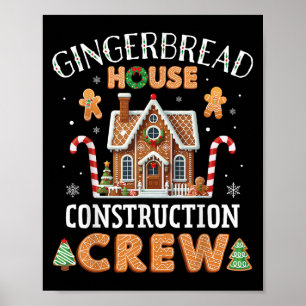 Póster Equipo de Construcción de Casa de Pan de Jengibre