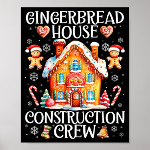 Póster Equipo de construcción de casas de jengibre hornea