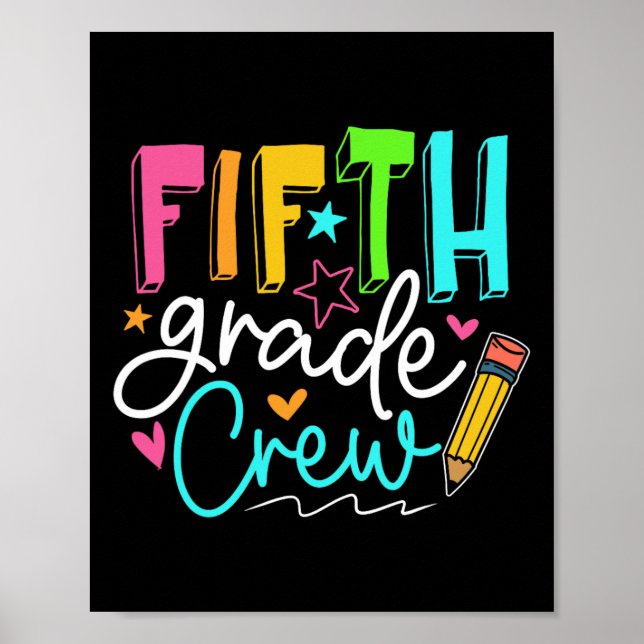 Póster Equipo de Crew de Quinto Grado Profesor de 5to Gra (Frente)