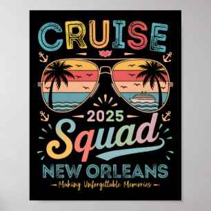 Póster Equipo de crucero 2025 Nueva Orleans Grupo familia