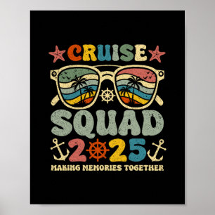 Póster Equipo de crucero 2025 Vacaciones de verano Famili