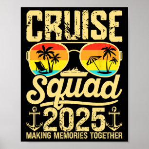 Póster Equipo de crucero 2025 Vacaciones de verano famili