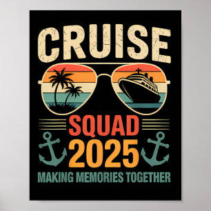 Póster Equipo de crucero 2025 Vacaciones familiares Grupo