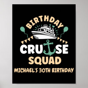 Póster Equipo de crucero de cumpleaños