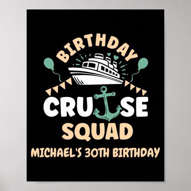 Póster Equipo de crucero de cumpleaños  (Frente)