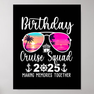 Póster Equipo de crucero de cumpleaños 2025 Crucero Vacac