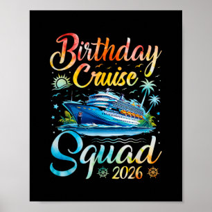 Póster Equipo de crucero de cumpleaños 2026 Fiesta de cum