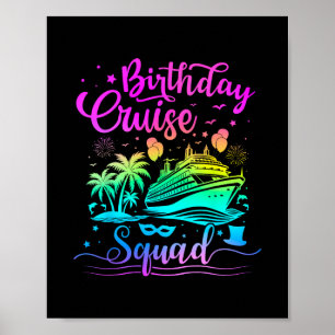 Póster Equipo de crucero de cumpleaños coincidente para v