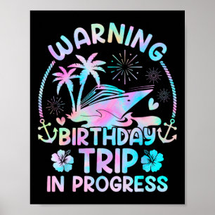 Póster Equipo de crucero de cumpleaños creando recuerdos