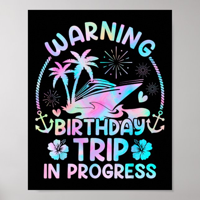 Póster Equipo de crucero de cumpleaños creando recuerdos  (Frente)