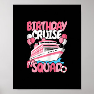 Póster Equipo de crucero de cumpleaños Mujeres Chicas Lin