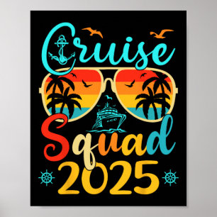 Póster Equipo de crucero vacaciones de verano 2025 famili