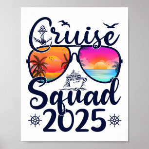 Póster Equipo de crucero vacaciones de verano 2025 famili