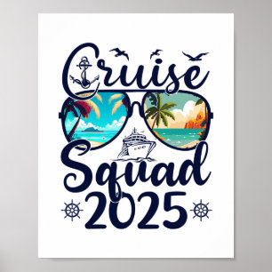 Póster Equipo de crucero vacaciones de verano 2025 famili