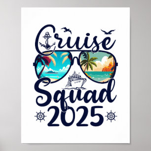 Póster Equipo de crucero vacaciones de verano 2025 famili