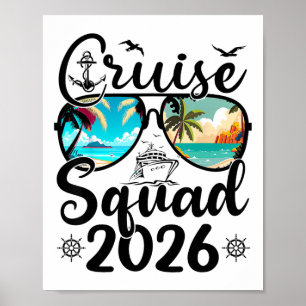 Póster Equipo de crucero vacaciones de verano 2026 famili