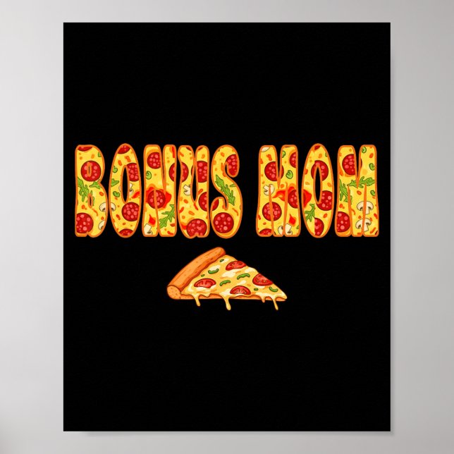 Póster Equipo de Cumpleaños de Mamá Adicional Pizza (Frente)