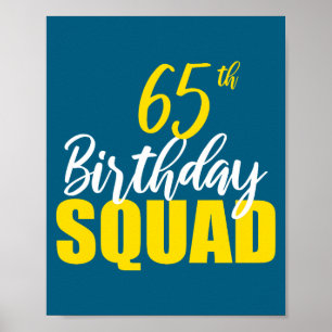 Póster Equipo de Cumpleaños Feliz 65 Cumpleaños Grupo Fam